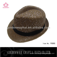 Sombrero de paja de paja sombrero con cintas color marrón 2014 nuevo diseño